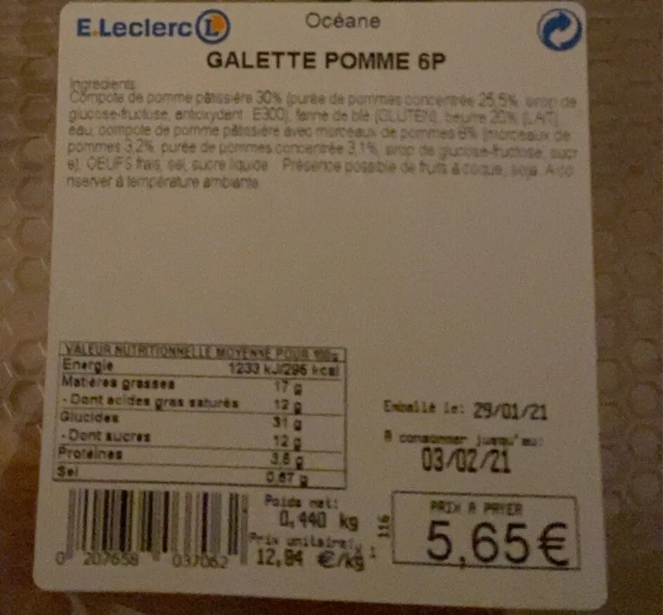 Galette pomme