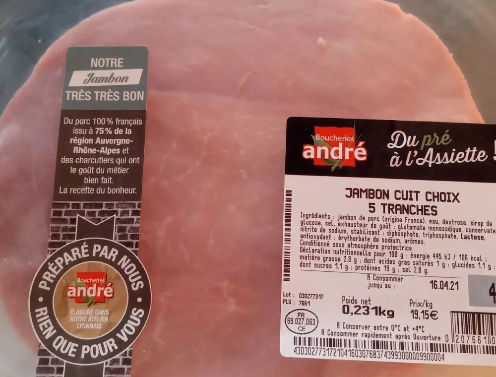 Jambon cuit choix