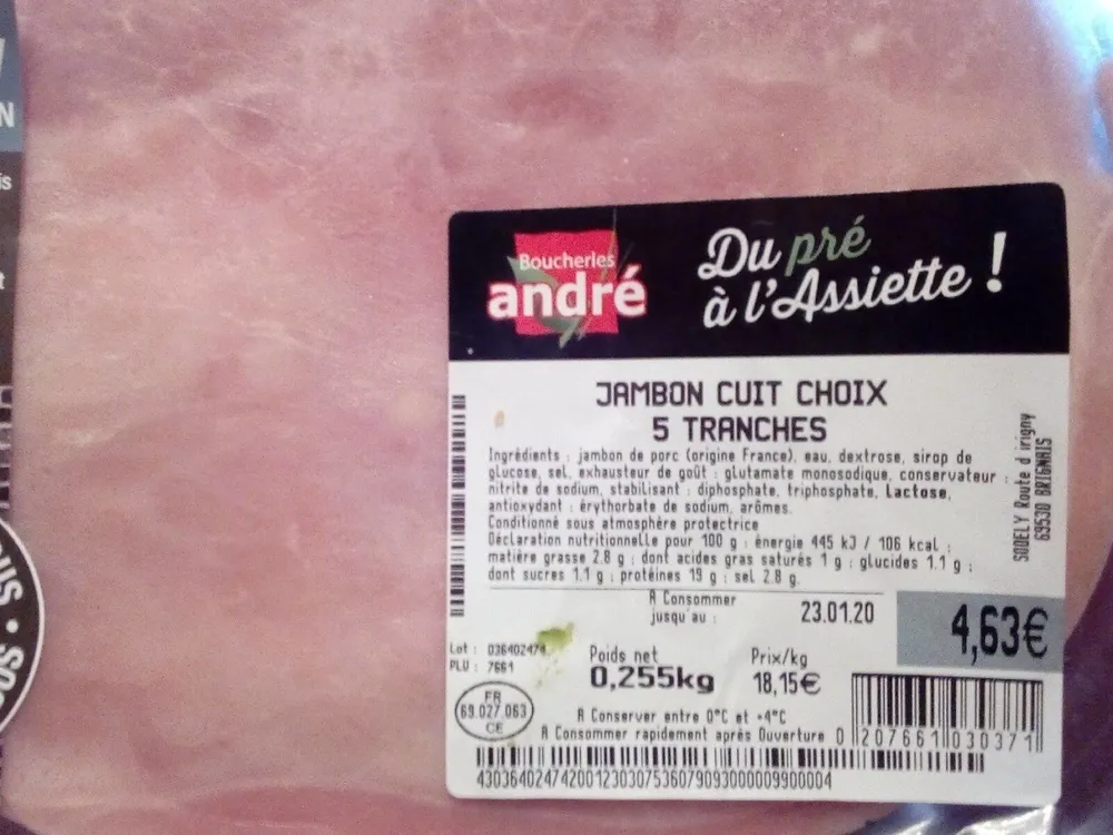 Jambon cuit choix