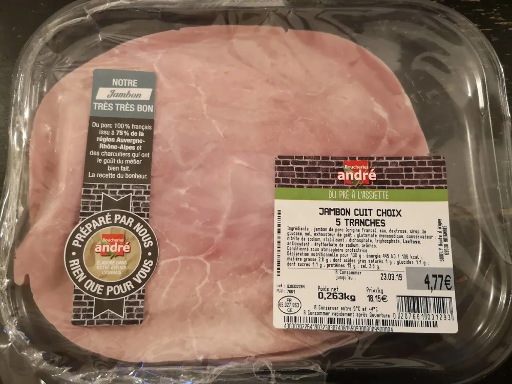Jambon cuit choix
