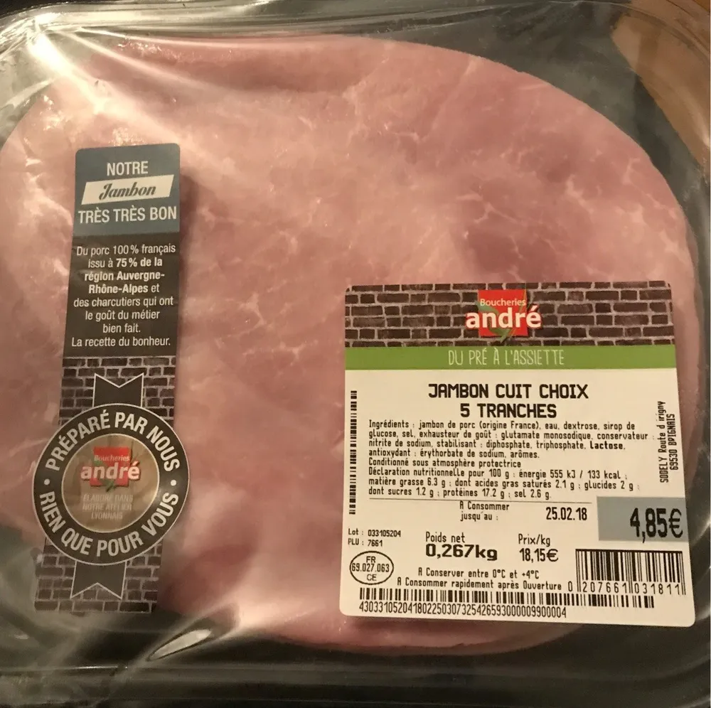 Jambon cuit choix