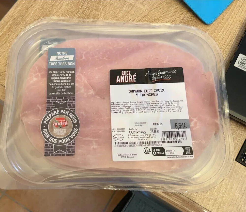 Jambon cuit choix