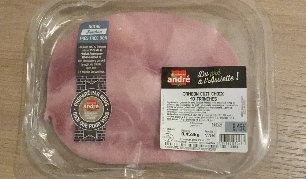 Jambon cuit choix