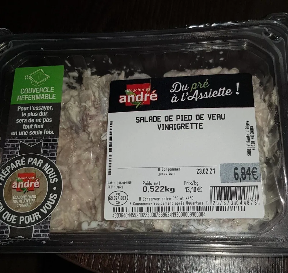 Salade de pied de veau vinaigrette