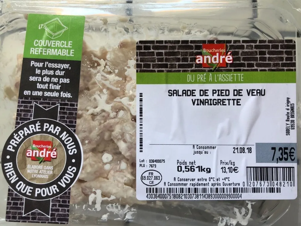 Salade de pied de veau vinaigrette