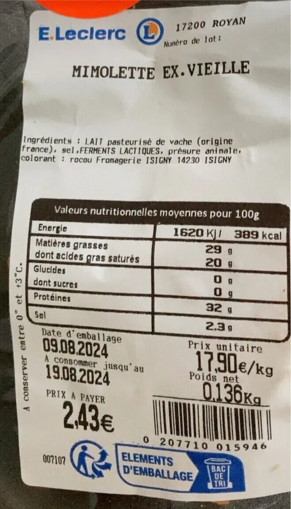 Mimolette extra vieille