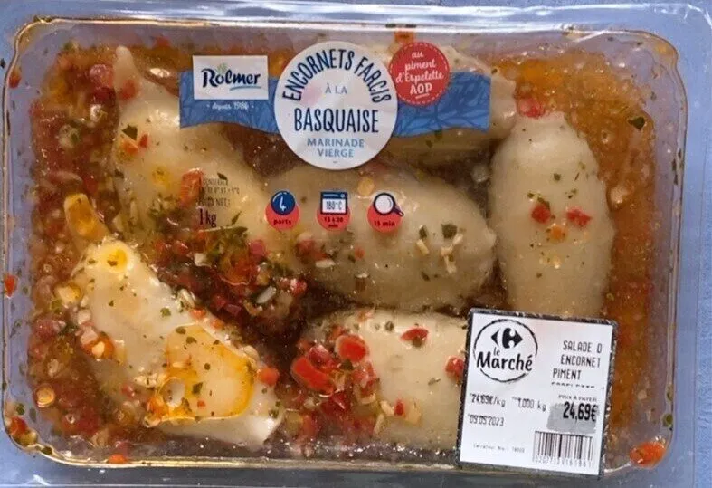 Encornets farcis à la basquaise