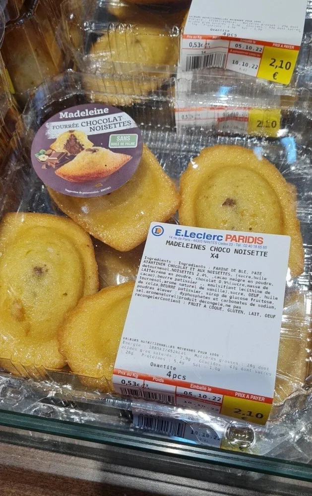 Madeleines choco noisettes