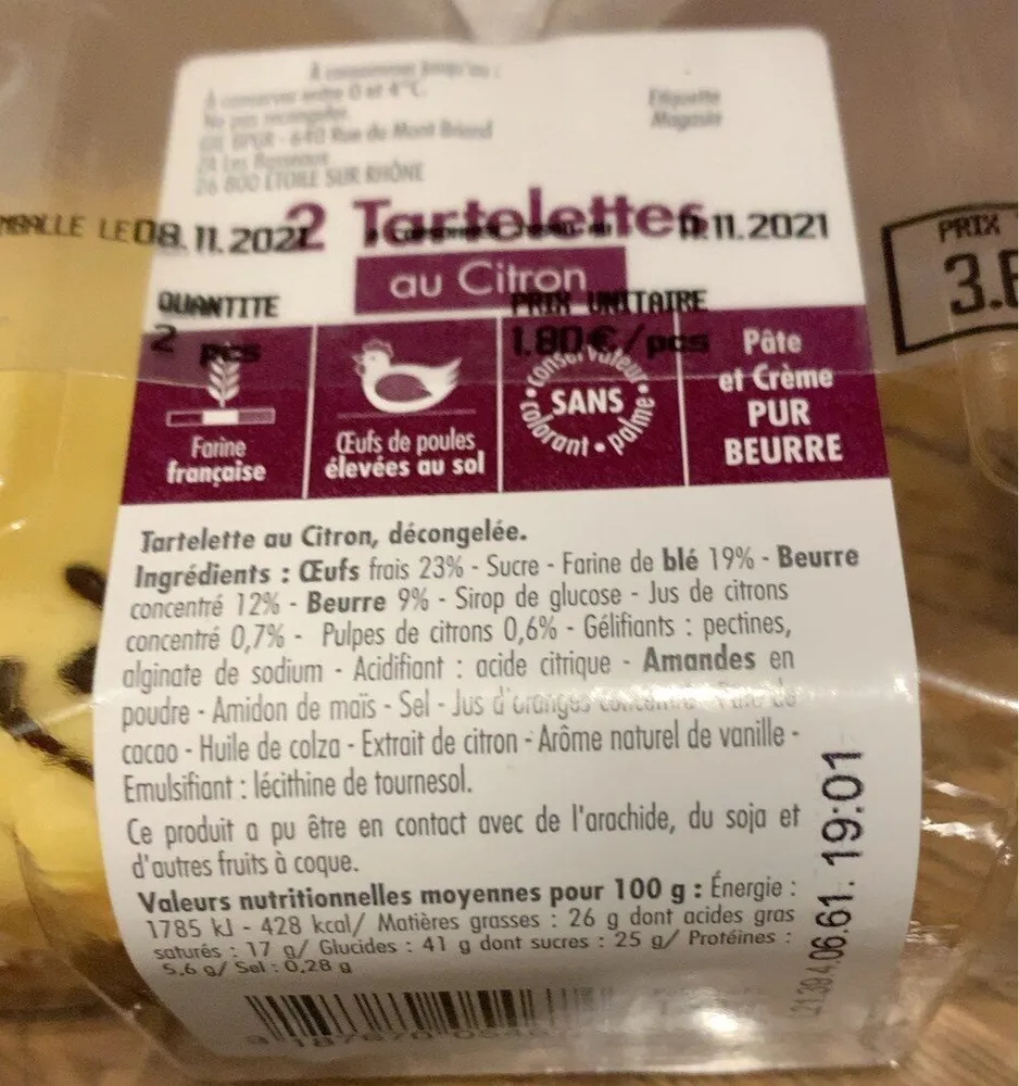 Tartelette au citron