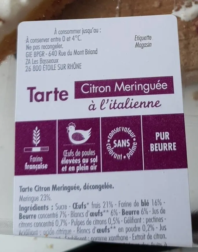 Tarte citron meringueé