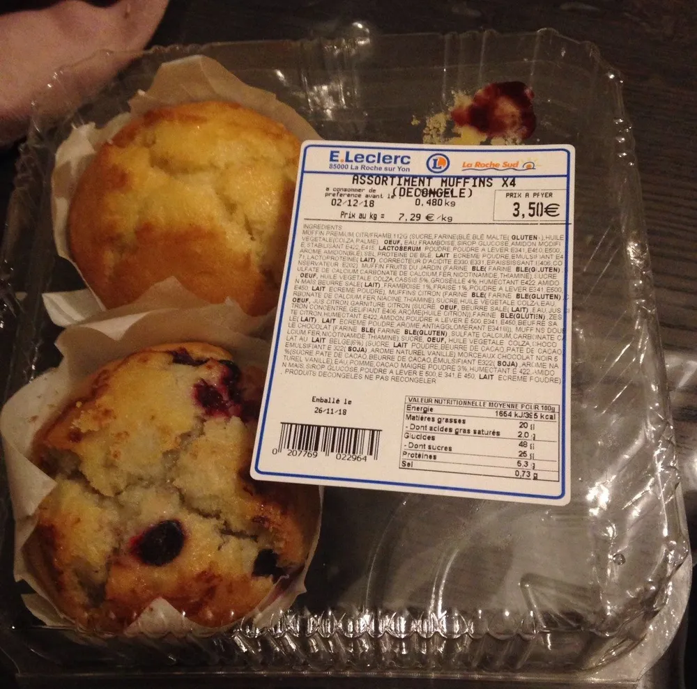 Assortiment muffins x4