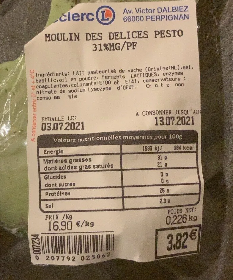 Moulin des delices pesto