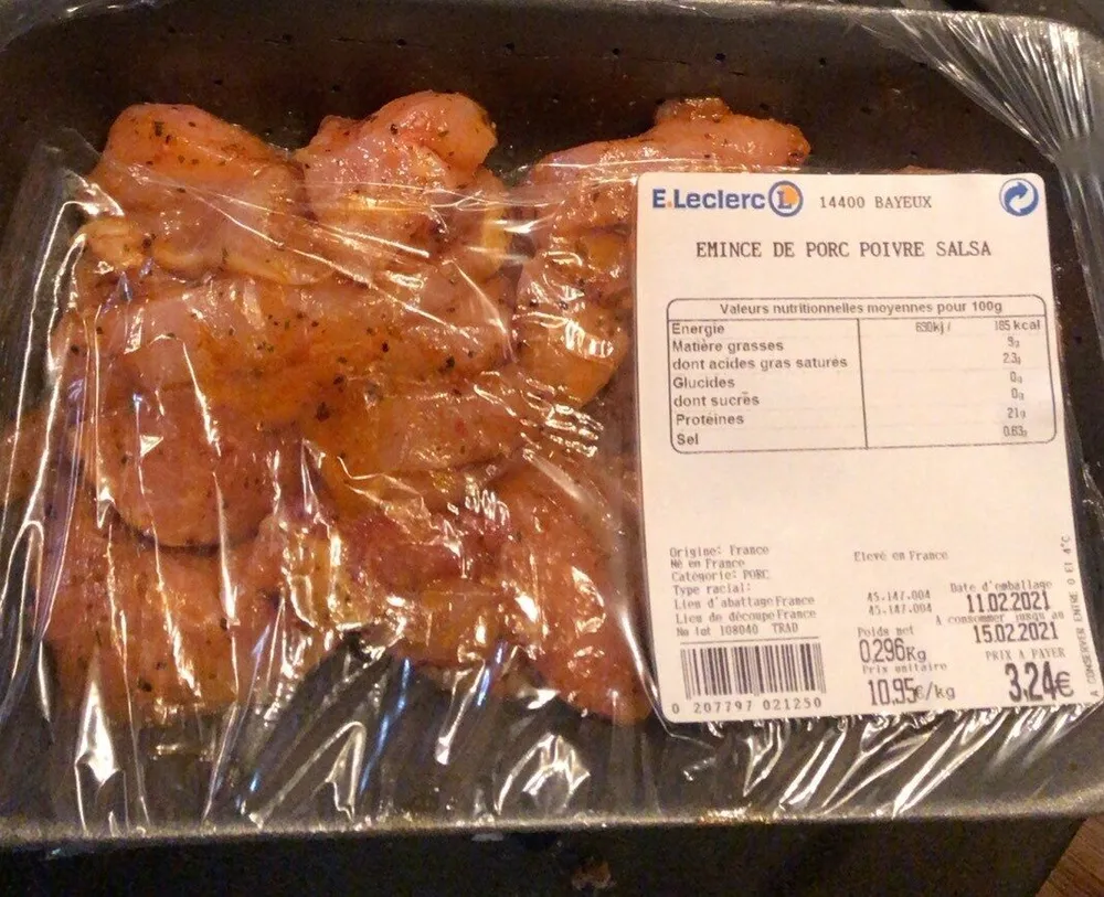 Emince de porc poivre salsa