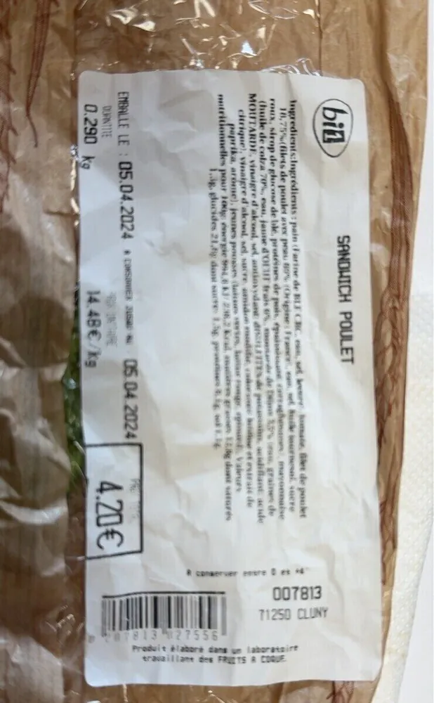 Sandwich poulet