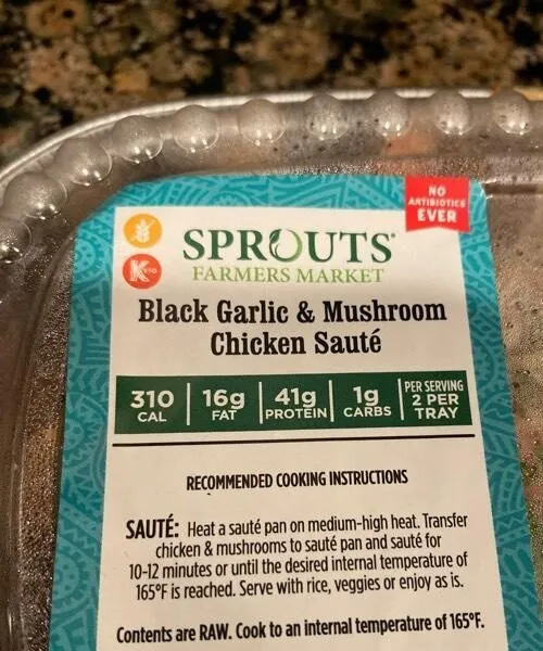 Black garlic and mushroom chicken sauté