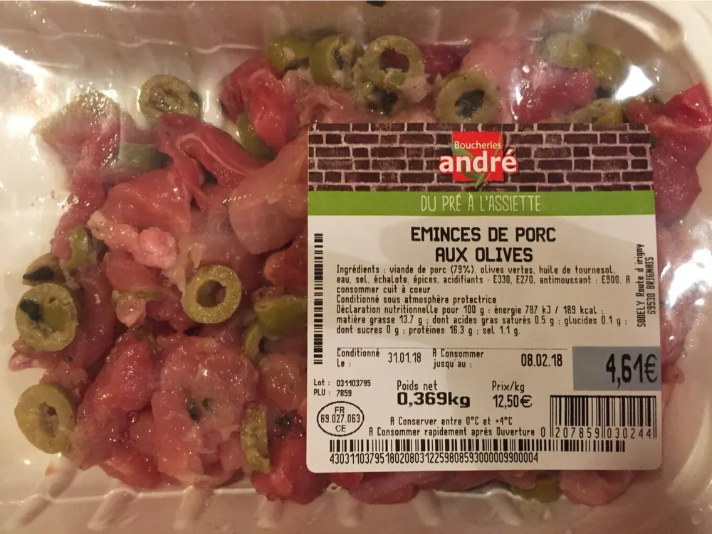Emincés de Porc aux olives