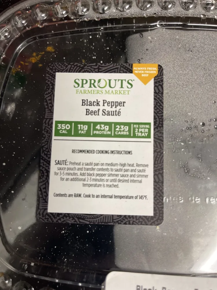 Sprouts Black Pepper Beef Sauté