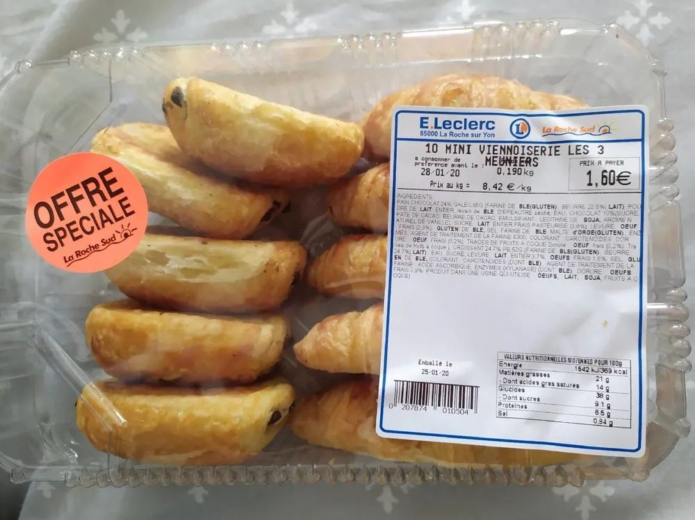 10 mini viennoiseries les 3 meuniers