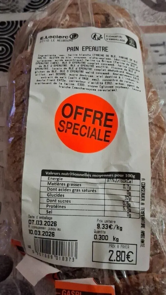 Pain épeautre