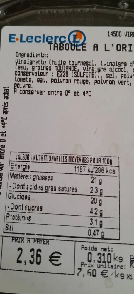Tamoule à l'Oriental
