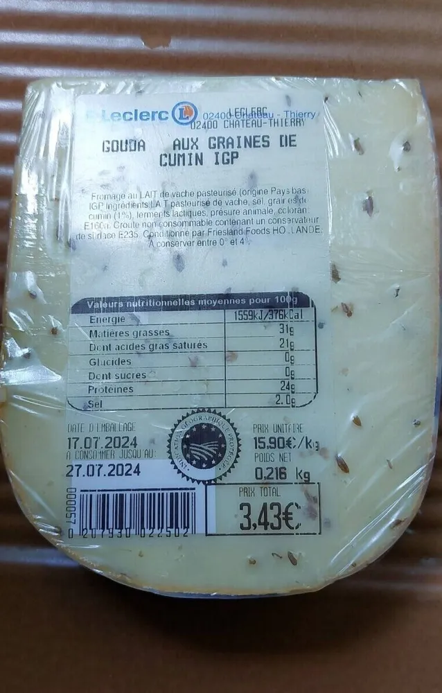 Gouda aux graines de cumin IGP