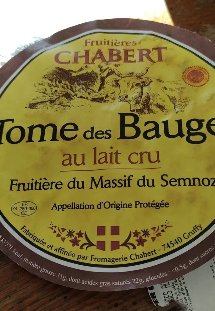Tomes des Bauges au lait cru