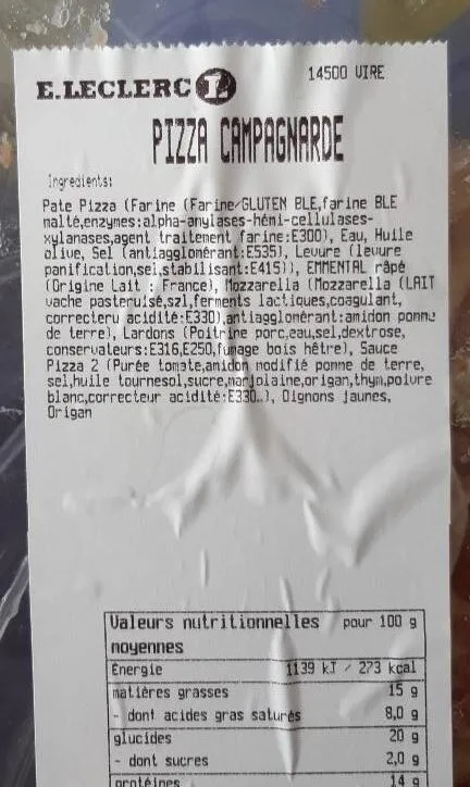 Pizza campagnarde