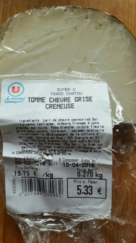 Tome chèvre grise crémeuse