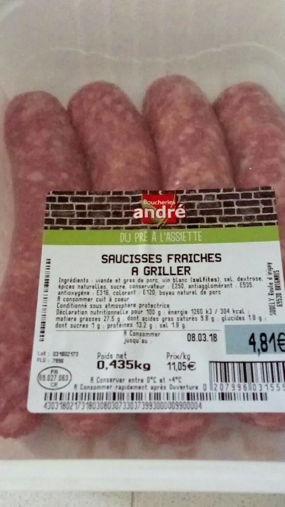 Saucisses fraîches à griller