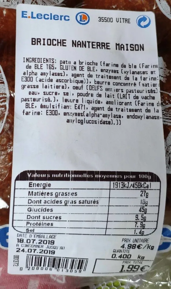 Brioche Nanterre maison