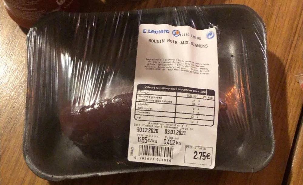 Boudin noir aux oignons