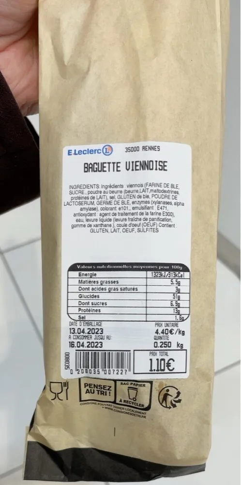 Baguette viennoise