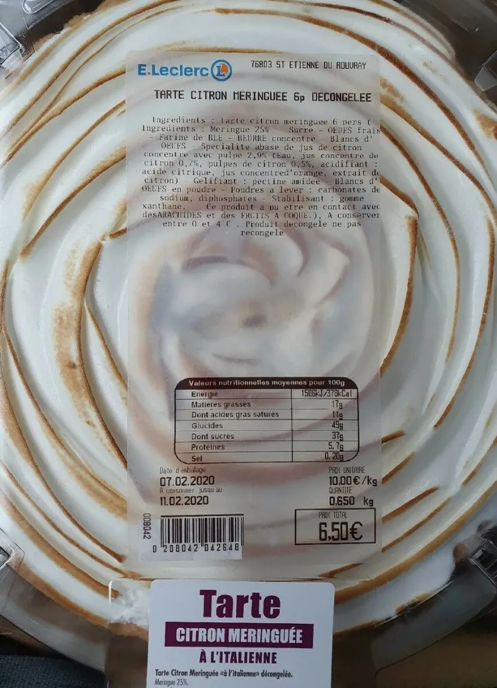 Tarte citron meringuée à l'italienne