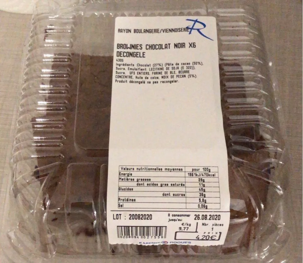 Brownies chocolat noir