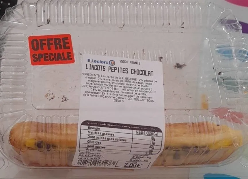 Lingots pépites chocolat