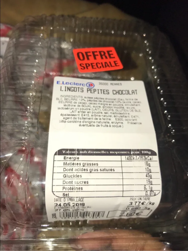 Lingots pepites chocolat