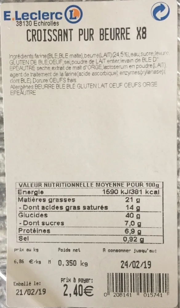 Croissant pur beurre