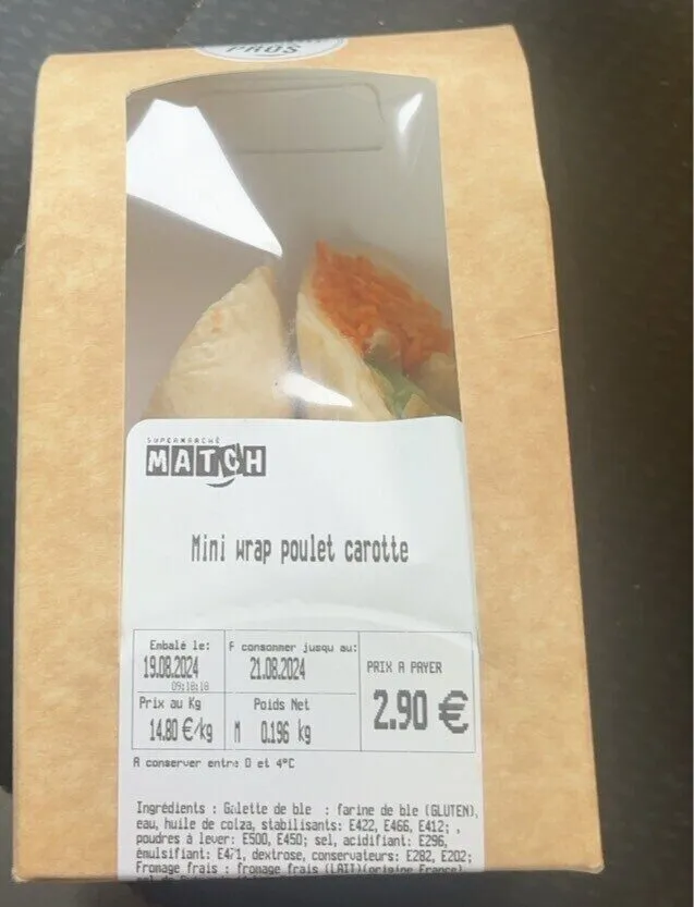 Mini wrap poulet carotte