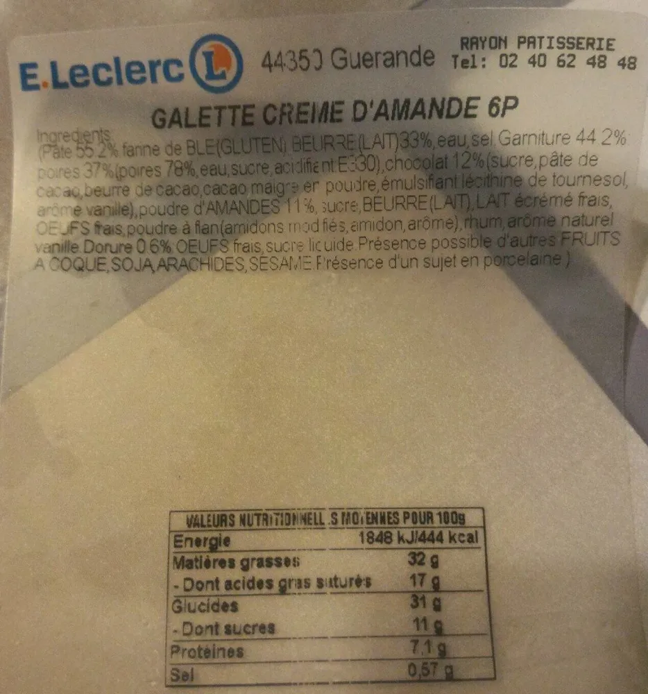 Galette creme d'amande 6p
