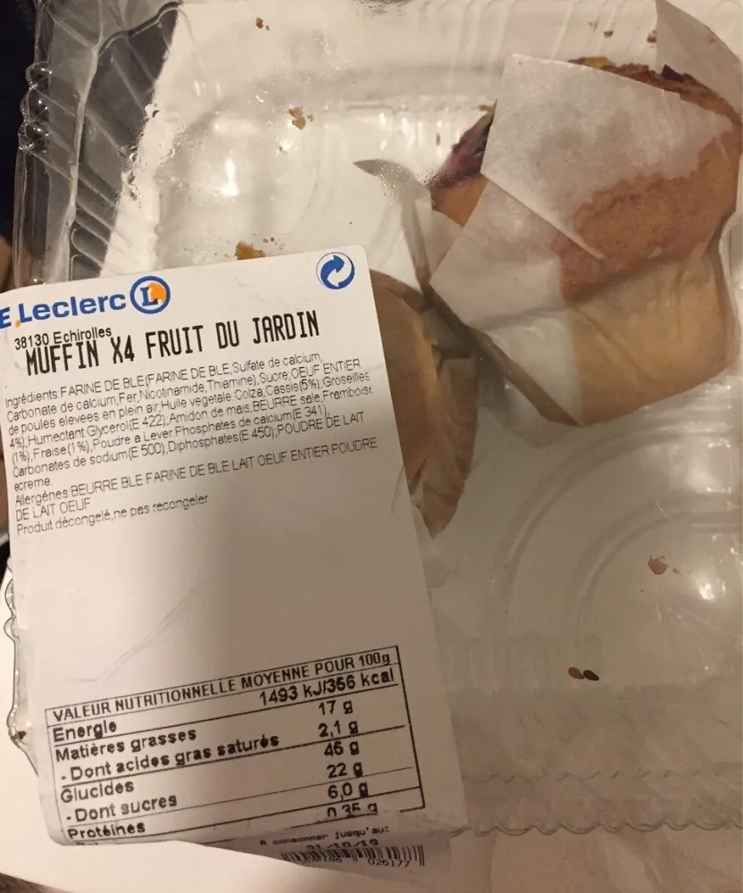 Muffin x4 fruit du jardin