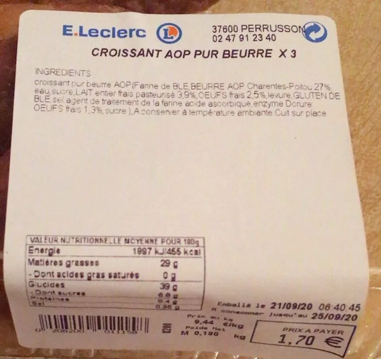 Croissant AOP pur beurre
