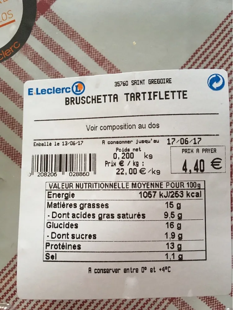 Bruschetta tartiflette