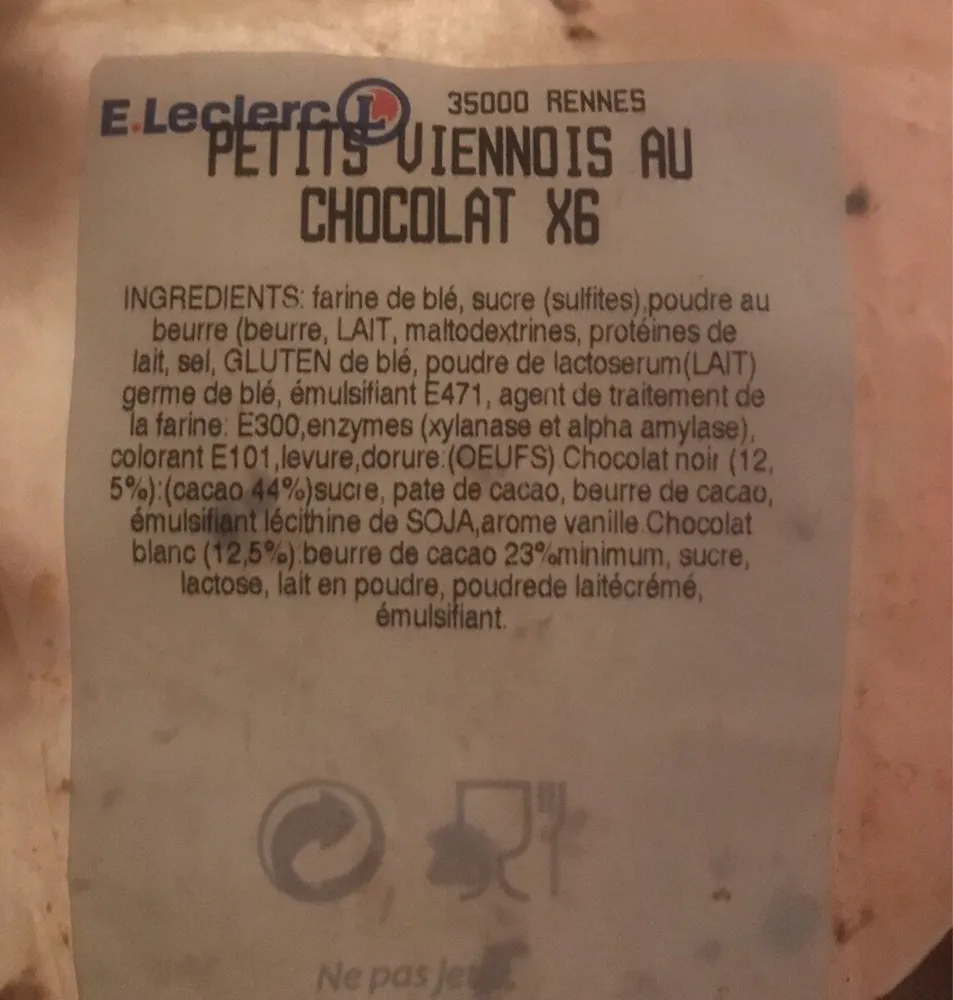Petits viennois au chocolat