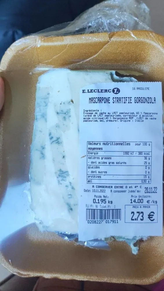 Mascarpone stratifié gorgonzola