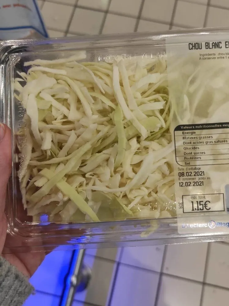 Chou blanc émincé