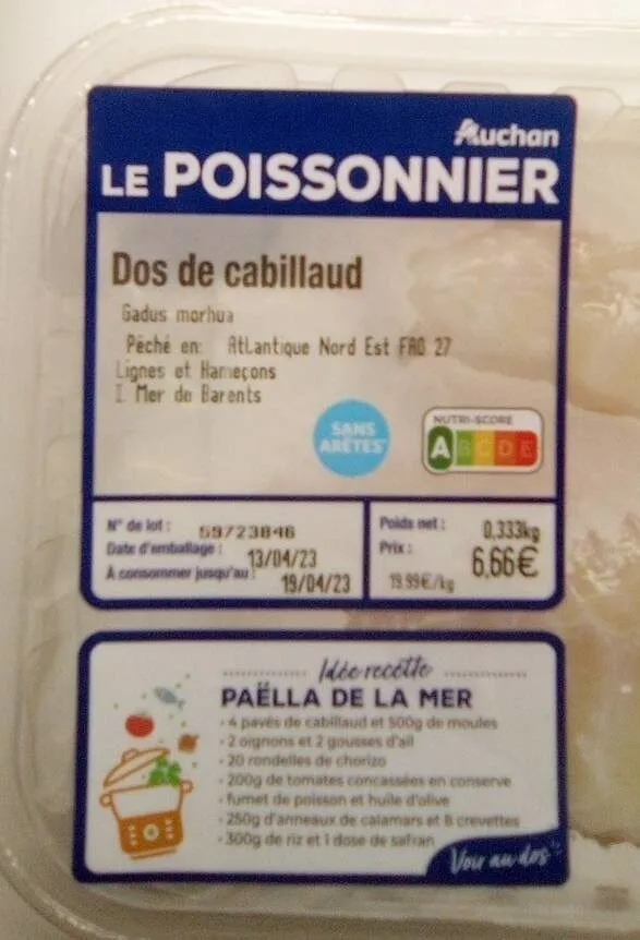 Dos de cabillaud