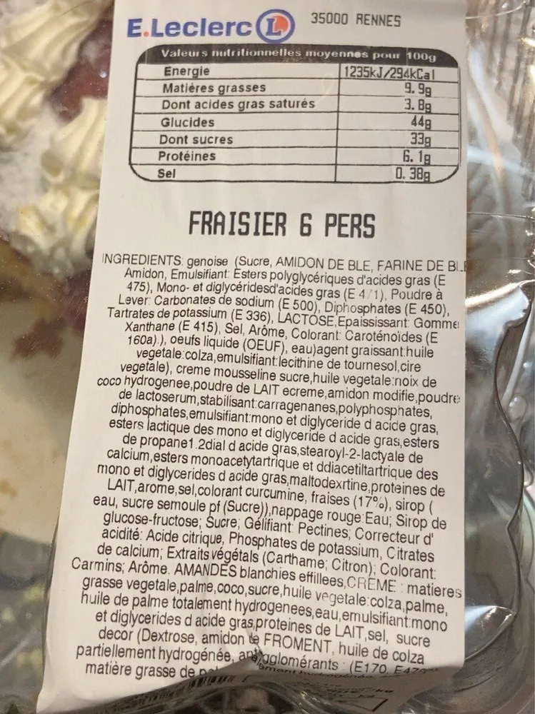 Fraisier 6 personnes
