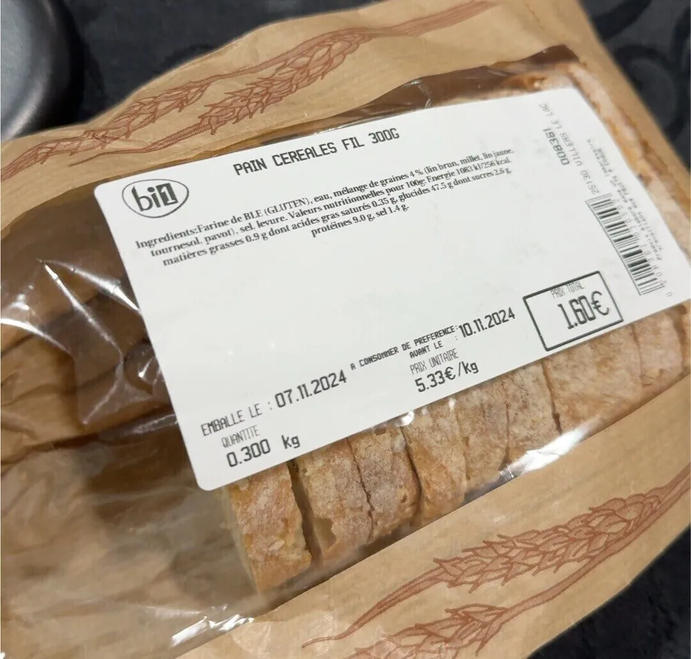 Pain batard céréales fil