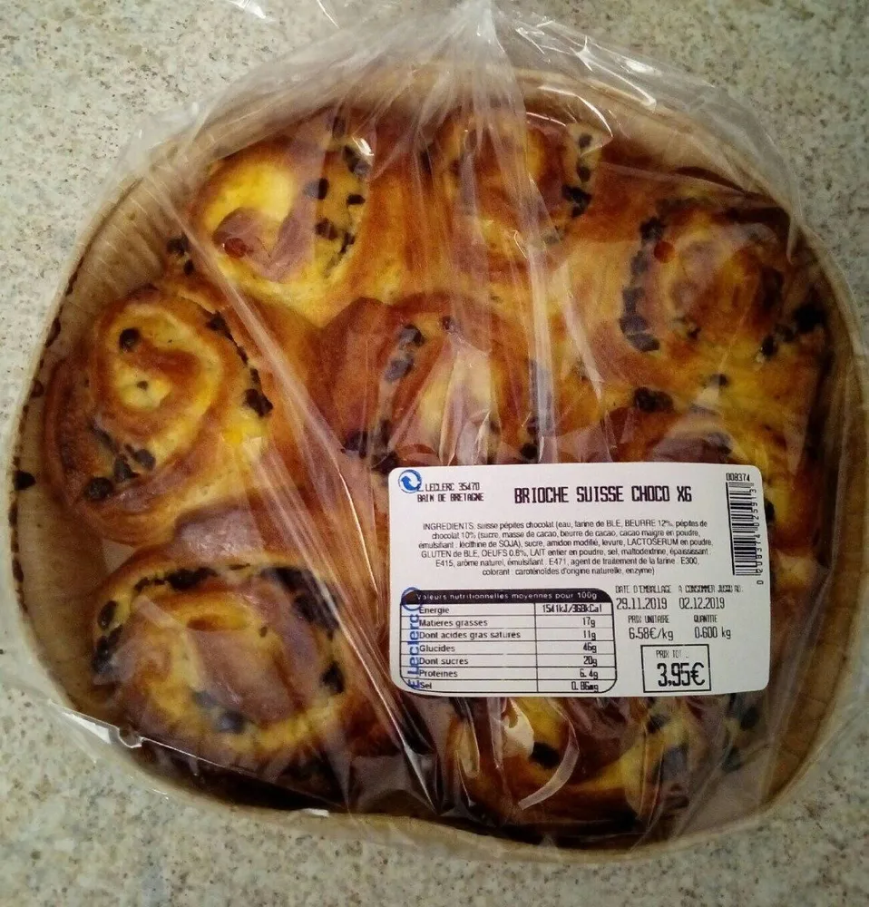 Brioche suisse choco x6