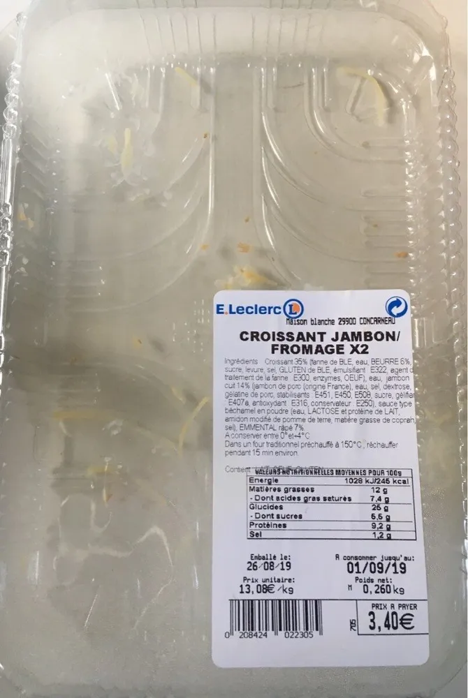 Croissant jambon fromage